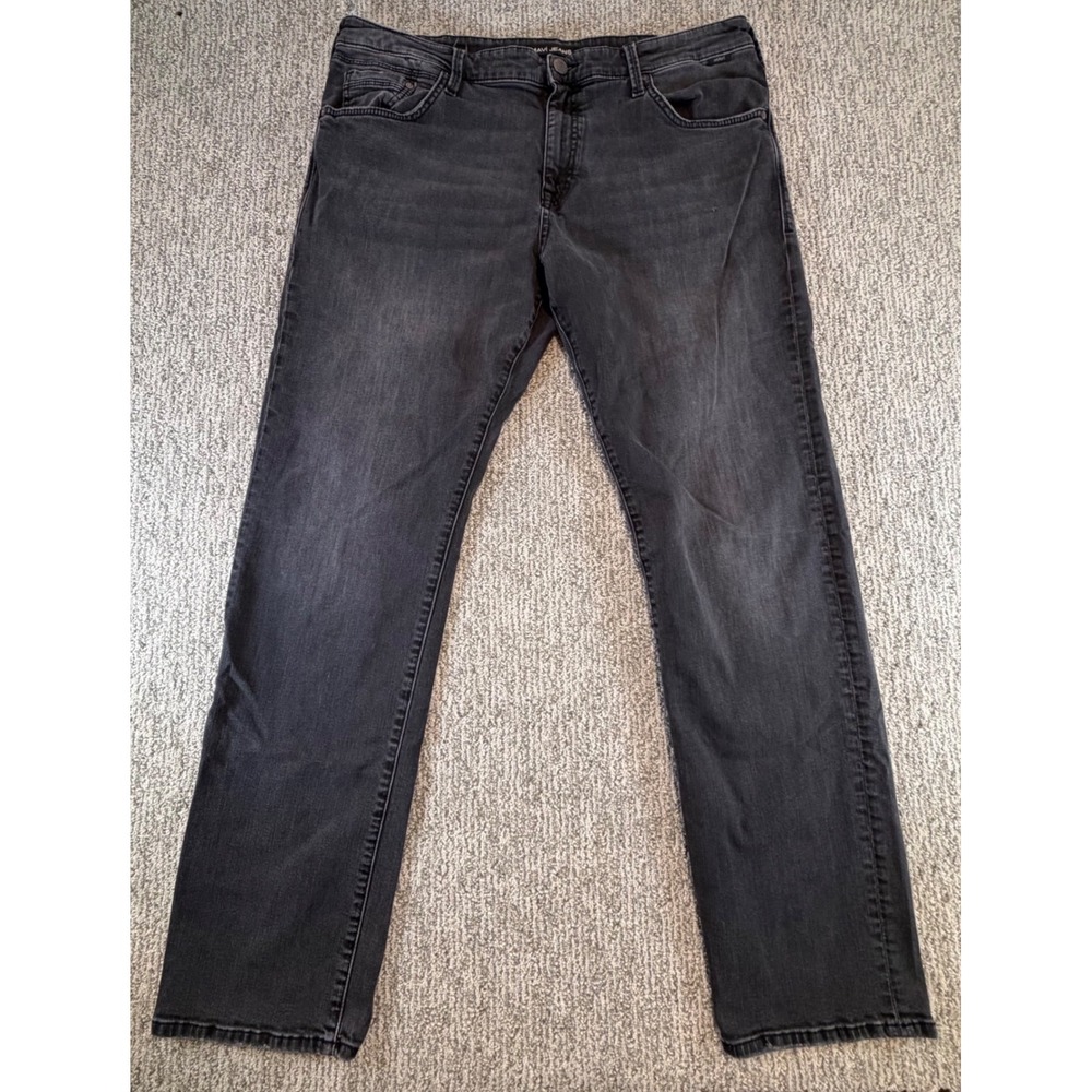 Mavi Matt Jeans Mens 38x34 Dark Grey Relaxed Straight Leg Denim R229325